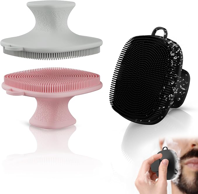3 Pack Face Scrubber, Silicone Facial Cleansing Brush by QiaKeoo