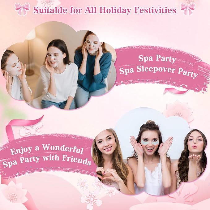 54PCS Spa Party Supplies for Girls, Spa Party Favors Include Facial Masks - Image 3