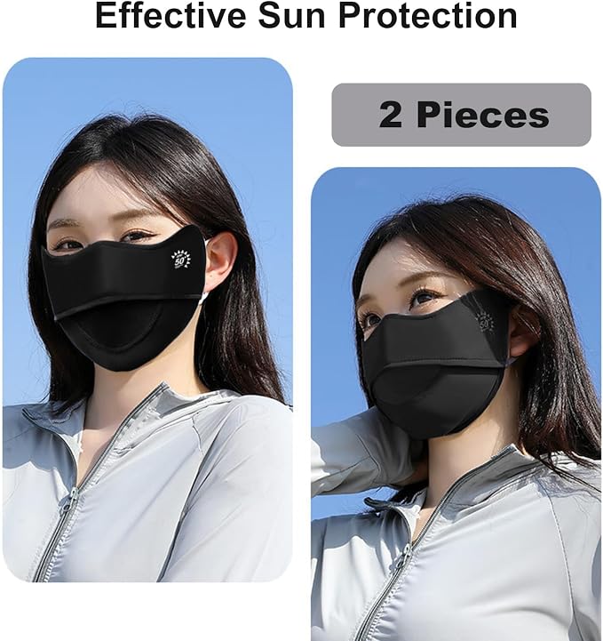 2Pcs UV Face Mask, Sun Masks for Women, Cooling Breathable Face Cover for - Image 2