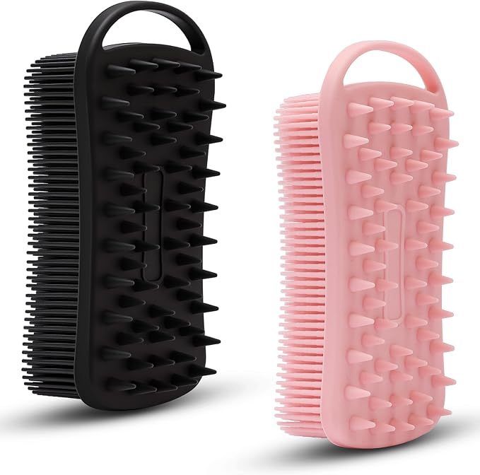 2 PC Silicone Body Scrubber, 2 in 1 Exfoliating Shower Bath Scrubber, Soft by MtBoi