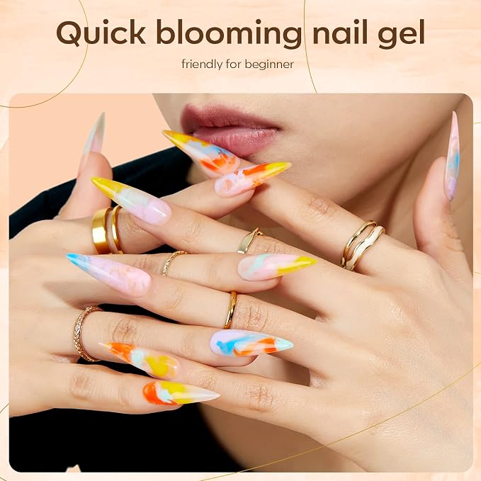 modelones Blooming Gel Nail Polish, 15 ml Clear Nail Art Accessories Stuff - Image 2