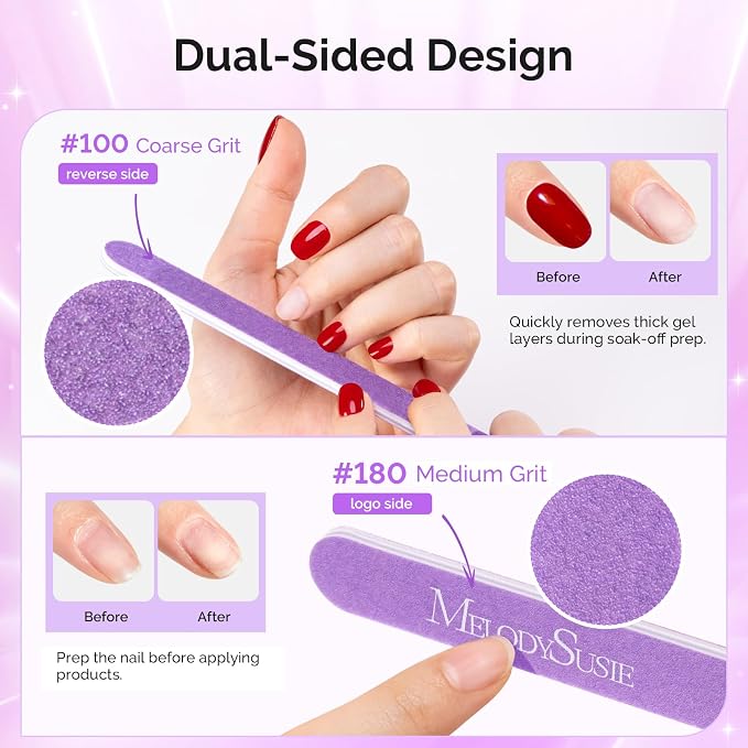 MelodySusie Nail File Kit, Professional Nail Art Manicure Pedicure Supplies - Image 3