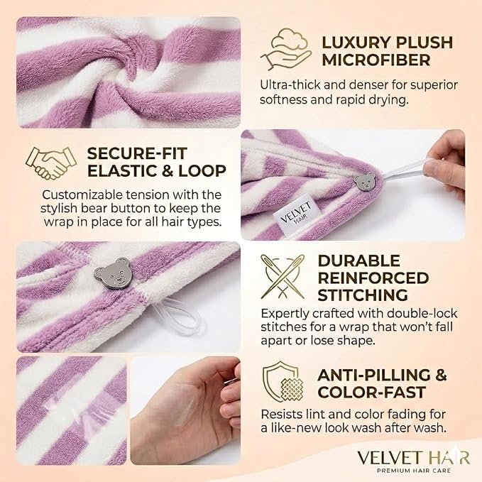 3 Pack Microfiber Hair Towel Wrap - Image 5