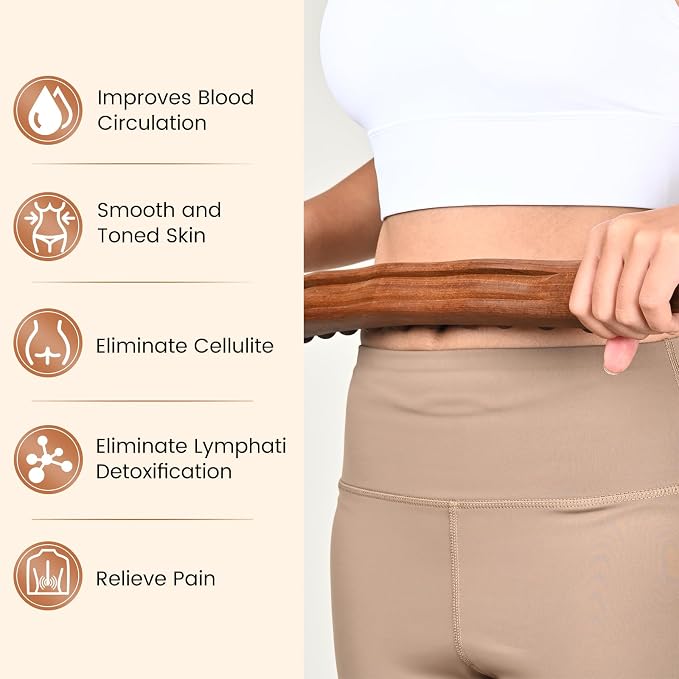 Guasha Wood Massage Stick Tools Wooden Therapy Scraping Lymphatic Drainage - Image 3