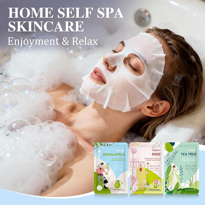 54 Pack Bulk Sheet Face Masks Skincare, Hydrating and Moisturizing Face Mask - Image 7