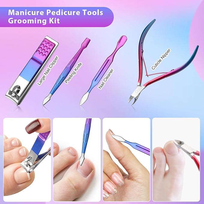 CGBE 12Pcs Manicure Set Nail Clippers Pedicure Kit Men Women Grooming kit - Image 5