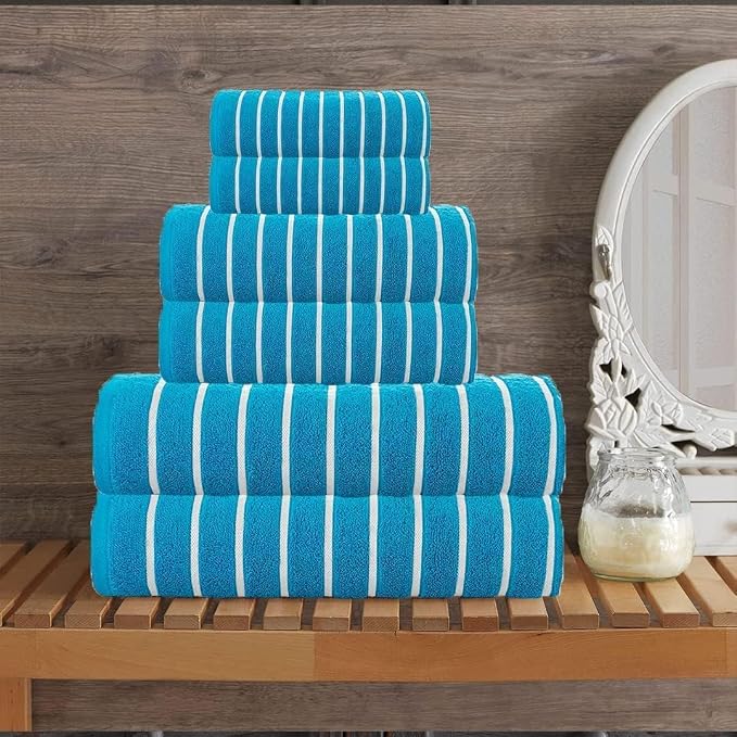 CASA COPENHAGEN Ecstatic 6Pcs 100% Egyptian Cotton Large Designer Towels Gift - Image 2