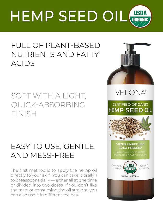 velona Hemp Seed Oil USDA Certified Organic - Image 2