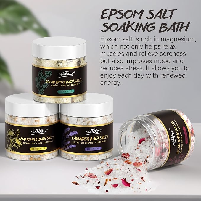 Epsom Bath Salts Gift Set for Soaking 4pcs Bath Salts - Image 5