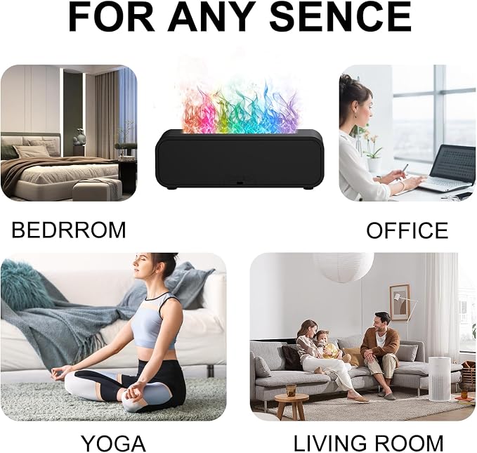 Colorful Flame Air Aroma Diffuser Humidifier, Dynamic Fire Flame Sound Pickup - Image 7