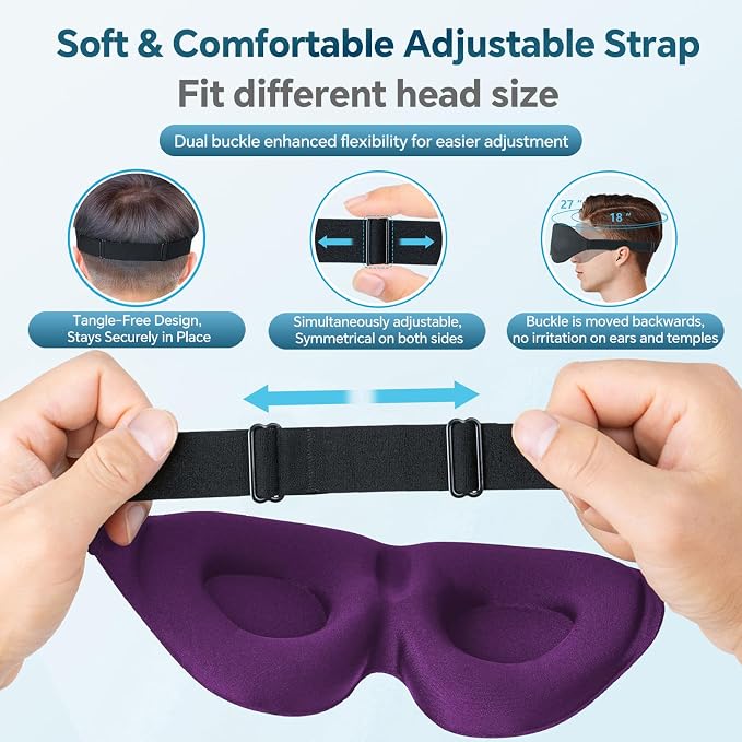 ZGGCD Sleep Mask for Side Sleeper, Light Blocking Sleeping Eye Mask for Women - Image 6
