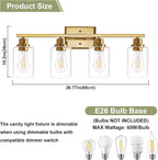Unicozin Modern Bathroom Light Fixtures, 4 Light Vanity Lights Over Mirror - Image 6