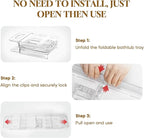 Expandable Clear Acrylic Bathtub Tray Caddy, Foldable Tub Bath Tray - Image 5