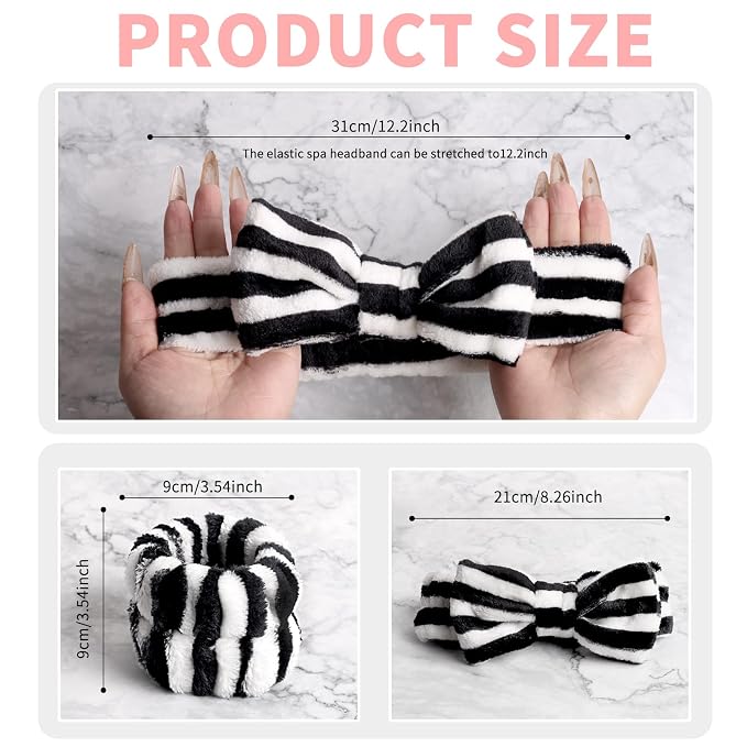 WSYUB Makeup Headband, Spa Headband and Wristband Set, Headbands - Image 2