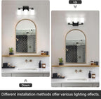 FonmYim Black Bathroom Light Fixtures, 3-Light Modern Vanity Light Over Mirror - Image 4