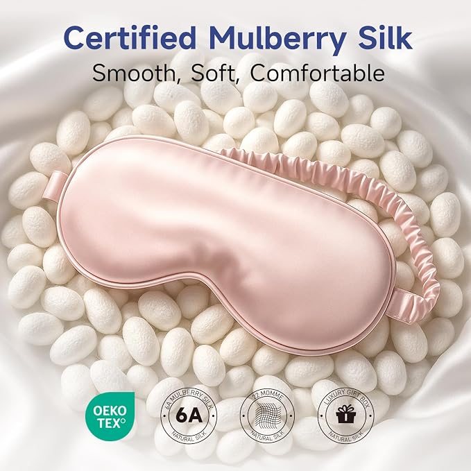 Umisleep Sleep Mask for 100% Pure Mulberry Silk, 22 Momme 6A Soft Eye Masks for - Image 2