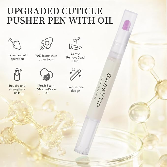 Ceramic Cuticle Pusher & Oil Pen, 2ml Rose + Fragrance Free Scented Nail Care - Image 8