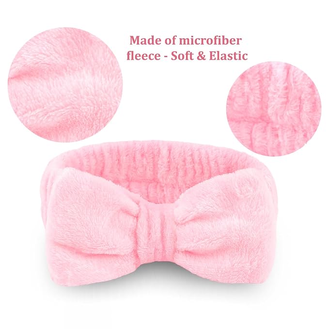 CIEHER 8 Pcs Pink Spa Headbands - Image 2