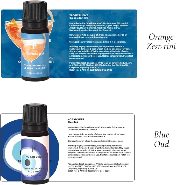 Folkulture Beach Essential Oil Set of 6 | Summer Essential Oils - Image 8