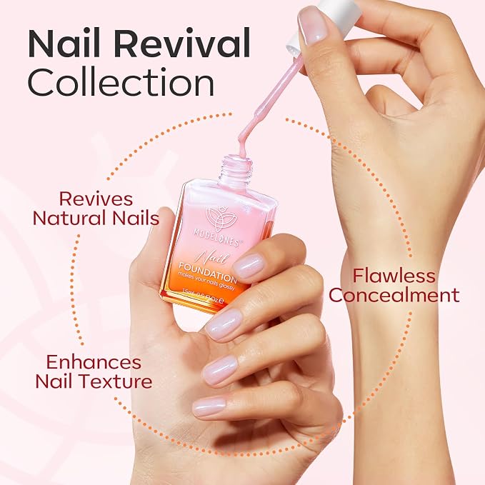 modelones Nail Strengthener, Sparkle Pink Nail Polish Nail Repair - Image 5