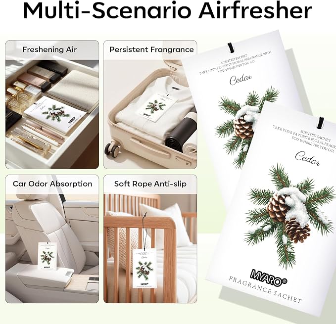 MYARO 12 Pack Cedarwood Scented Sachets - Image 3