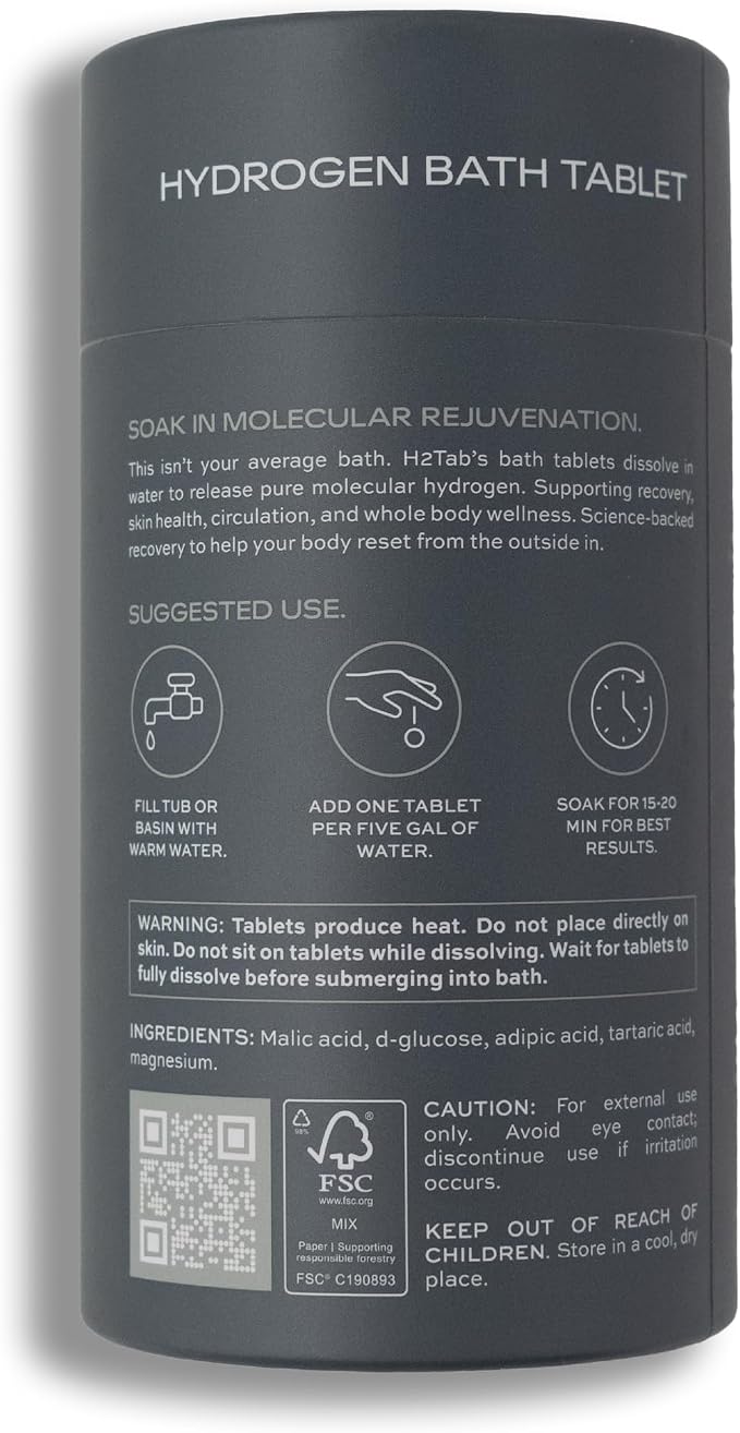 Molecular H2TAB Hydrogen Bath Tablets – 60 Count – Fragrance-Free Bath Bombs - Image 7