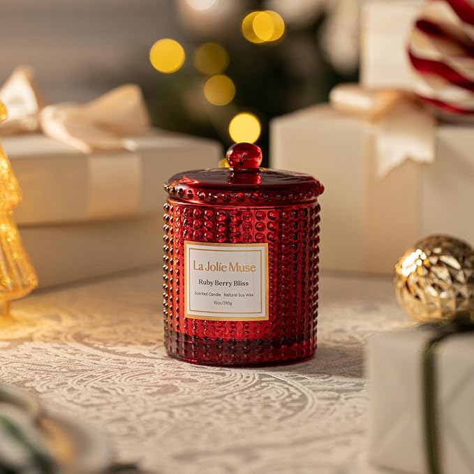 LA JOLIE MUSE Ruby Berry Bliss Scented Candle| Mandarin, Cranberry & Plum | 10 - Image 3