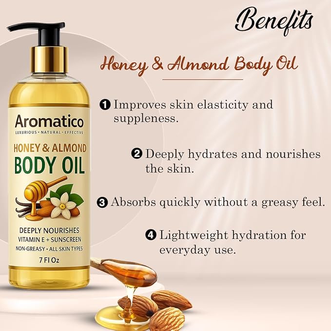 Aromatico Honey & Almond Body Oil - Image 4
