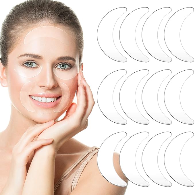 Syhood 12 Pieces Silicone Eye Wrinkle Pads Anti Aging Silicone Pads Reusable by Syhood