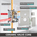 Midanya Shower System with Tub Spout, Bathtub Shower Faucet Set with Square - Image 5