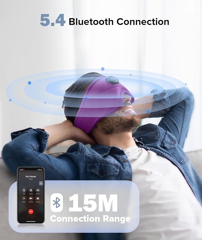 TOPOINT Sleep Mask with Bluetooth Headphones, 3D Eye Mask - Image 4