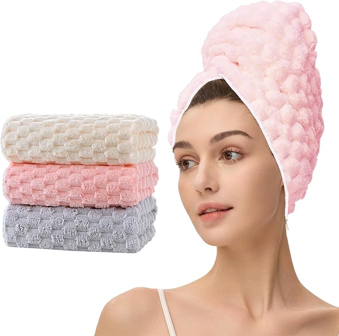 3 Pack Large Microfiber Hair Towels - Image 8