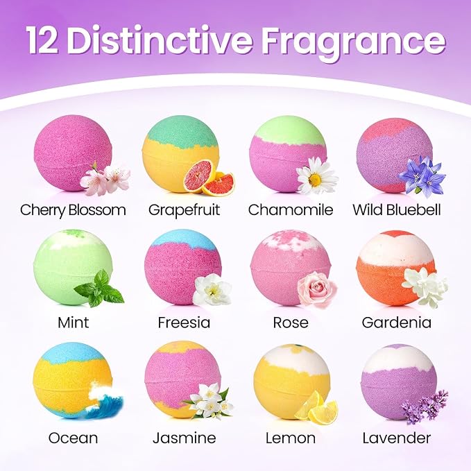 SeasonBliss Bath Bombs for Women, Easter Basket Stuffers, 12 Pack Bubble Shower - Image 2