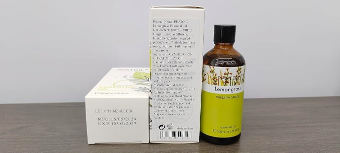 PHATOIL 100ML Lemongrass Essential Oil, 3.38FL.OZ Essential Oils - Image 8