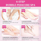 Pedicure Kit Foot Soak Set: Bubble Salt, Sugar Scrub, Massage Mask, Massage - Image 7