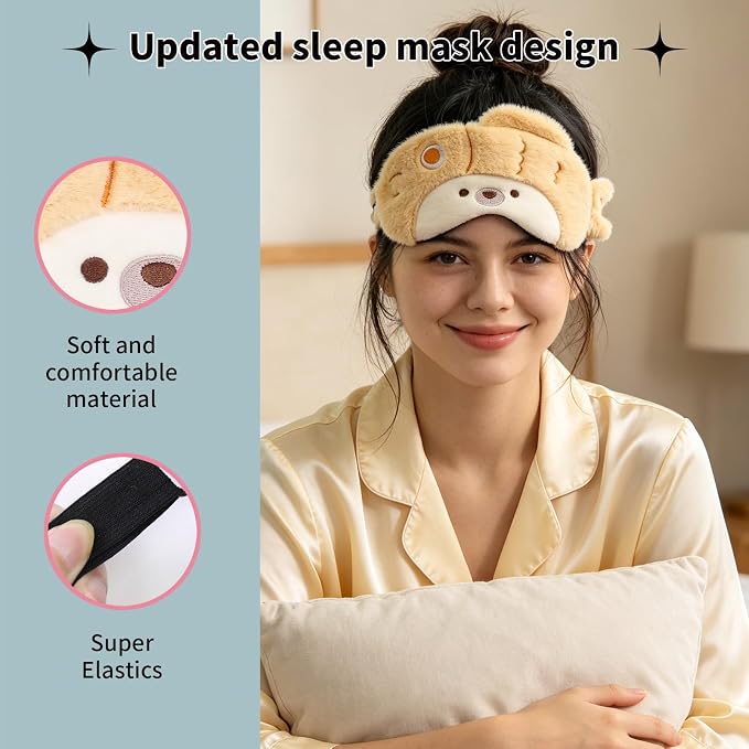 PERFECTSIGHT Sleep Eye Masks, Cute Sleep Eye Cover Lightweight Adjustable - Image 4
