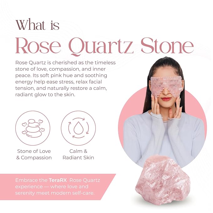 TeraRX® Rose Quartz Eye Mask – Authentic Crystal Eye Mask - Image 2