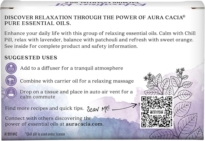 Aura Cacia Essential Oil Relaxation Kit, Sweet Orange, Chill Pill - Image 2