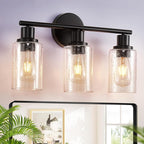 DLLT 3-Light Bathroom Light Fixtures: Black Modern Vanity Lights by DINGLILIGHTING