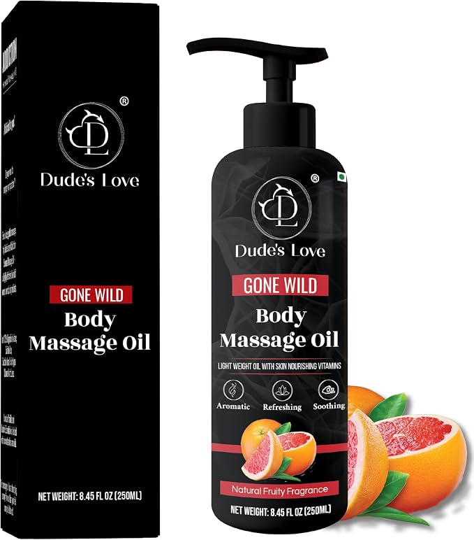 Organic - Grapefruit Full Edible Body Massage Oil - Refreshing, Calming | No by DudesLove