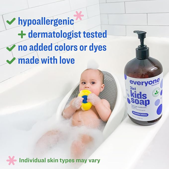 Everyone 3-in-1 Kids Soap, Body Wash, Bubble Bath, 32 Ounce, Lavender Lullaby - Image 3
