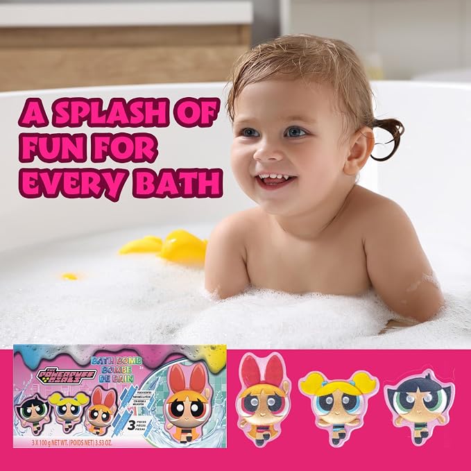 The Powerpuff Girls Bath Bombs for Kids, Fun Bright Rainbow Colors, Peach - Image 8