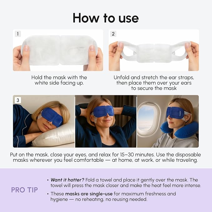 MAREE Heated Eye Masks for Dry Eyes – Steam Eye Mask Disposable – Lavender Self - Image 6