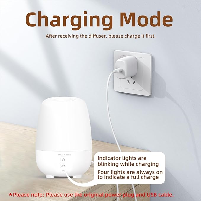 SEEDSEEL 150ML Rechargeable Battery Operated Essential Oil Diffuser, 7-Hour - Image 3