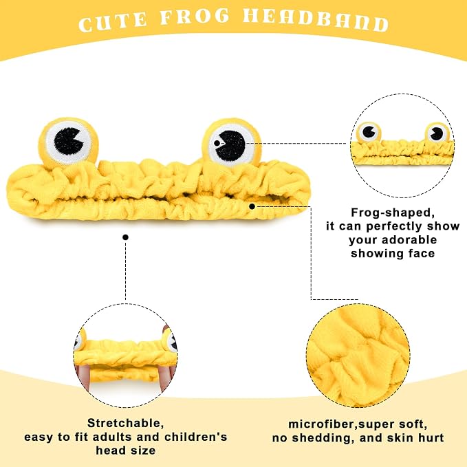 Jowmoy yellow Frog Eye Elastic Headband - Image 3