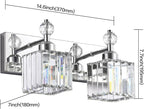 PRESDE Crystal 2 Light Bathroom Vanity Lights Chrom Bathroom Lights Fixtures - Image 4