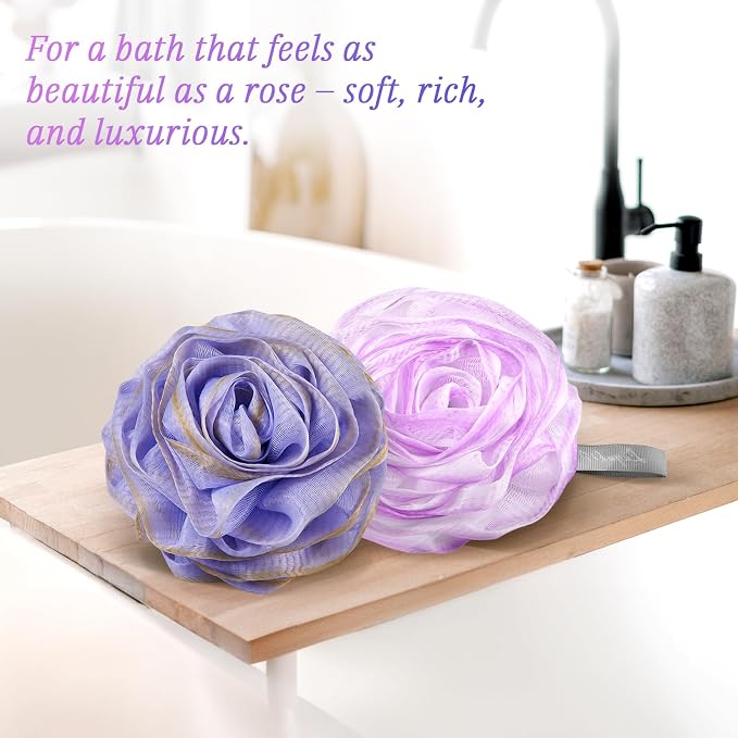 LAYUKI Bath Loofah, Shower Loofah, Body Loofah, Bath Sponge, Shower Sponge - Image 7
