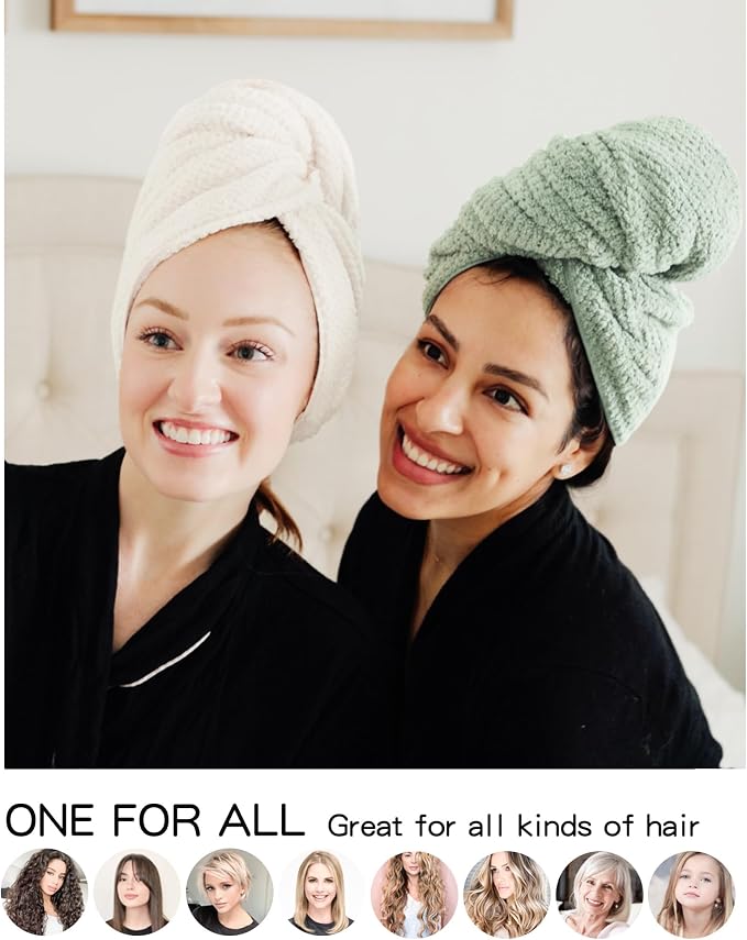 ROLSHOL 2 Packs Large Microfiber Hair Towels - Image 3