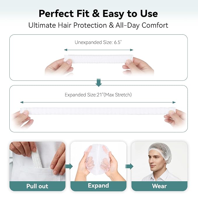 MaopaoBeauty Hair Nets for Food Service Workers -100pcs Disposable Bouffant - Image 4