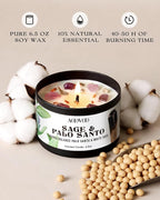 AOOVOO 2 Pack Sage & Palo Santo Candles – Cleansing Candle - Image 2